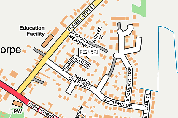 PE24 5PJ map - OS OpenMap – Local (Ordnance Survey)