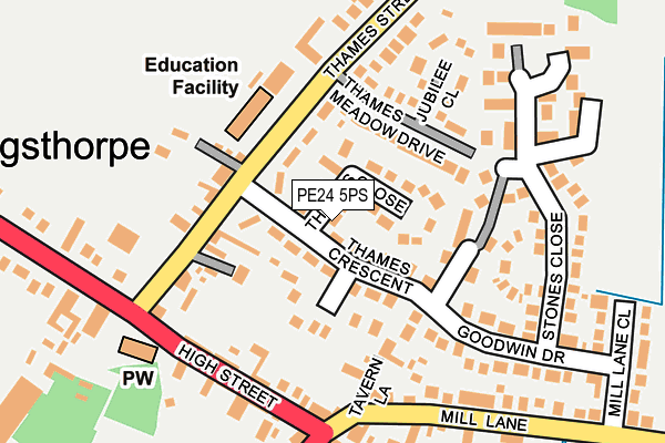 PE24 5PS map - OS OpenMap – Local (Ordnance Survey)