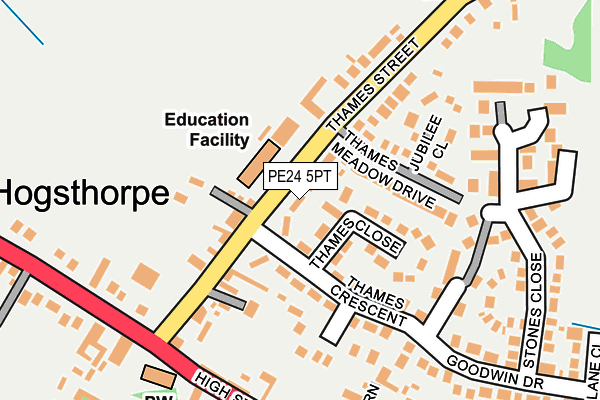 PE24 5PT map - OS OpenMap – Local (Ordnance Survey)
