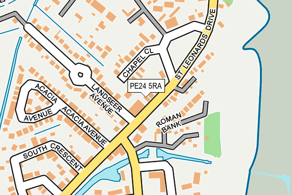 PE24 5RA map - OS OpenMap – Local (Ordnance Survey)