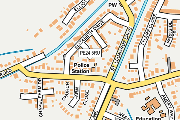 PE24 5RU map - OS OpenMap – Local (Ordnance Survey)
