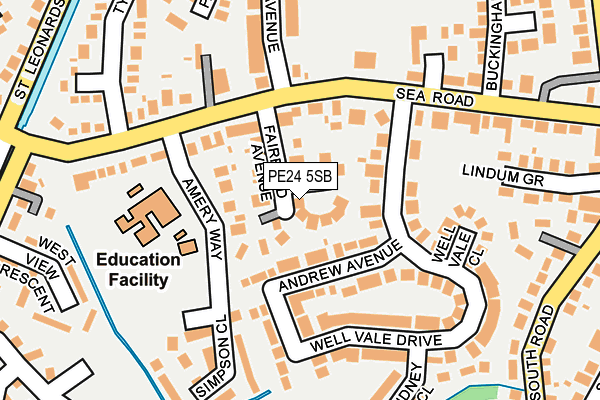 PE24 5SB map - OS OpenMap – Local (Ordnance Survey)