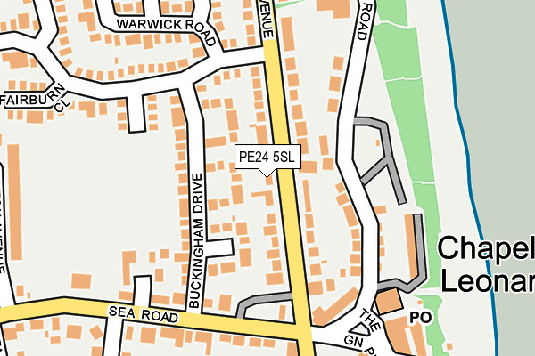 PE24 5SL map - OS OpenMap – Local (Ordnance Survey)