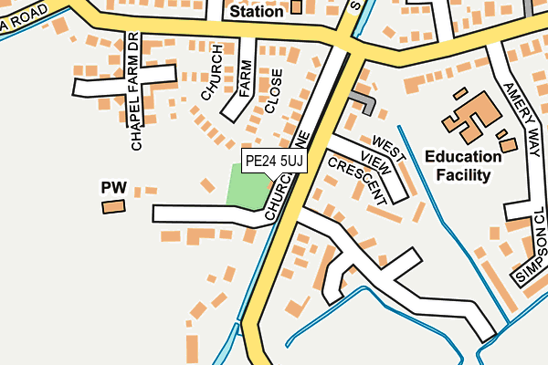 PE24 5UJ map - OS OpenMap – Local (Ordnance Survey)