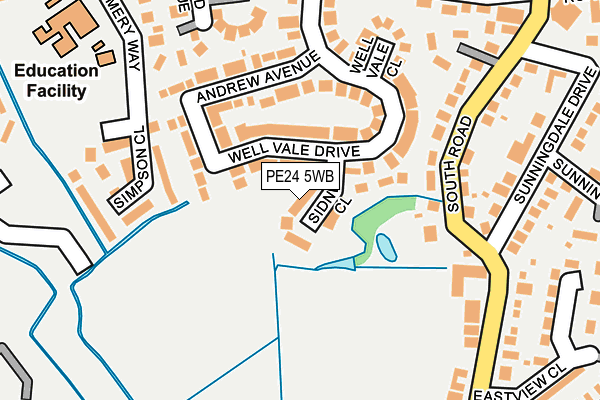 PE24 5WB map - OS OpenMap – Local (Ordnance Survey)