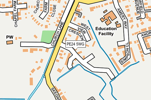 PE24 5WG map - OS OpenMap – Local (Ordnance Survey)