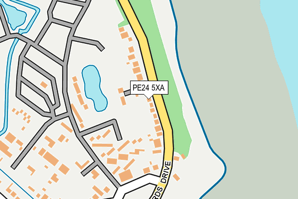 PE24 5XA map - OS OpenMap – Local (Ordnance Survey)