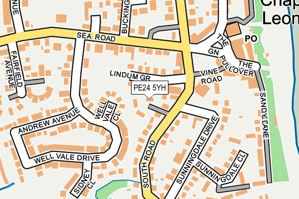 PE24 5YH map - OS OpenMap – Local (Ordnance Survey)