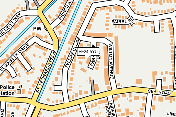 PE24 5YU map - OS OpenMap – Local (Ordnance Survey)