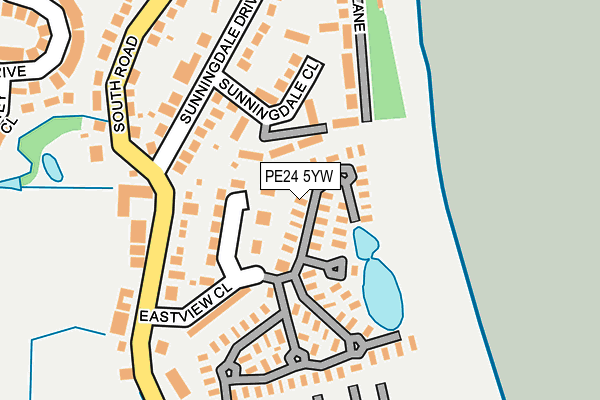 PE24 5YW map - OS OpenMap – Local (Ordnance Survey)
