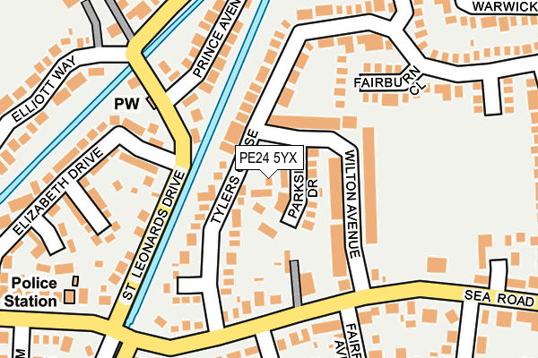 PE24 5YX map - OS OpenMap – Local (Ordnance Survey)
