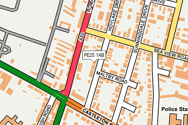 PE25 1AB map - OS OpenMap – Local (Ordnance Survey)
