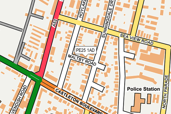 PE25 1AD map - OS OpenMap – Local (Ordnance Survey)