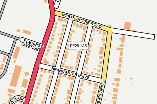 PE25 1AS map - OS OpenMap – Local (Ordnance Survey)