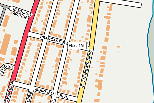 PE25 1AT map - OS OpenMap – Local (Ordnance Survey)