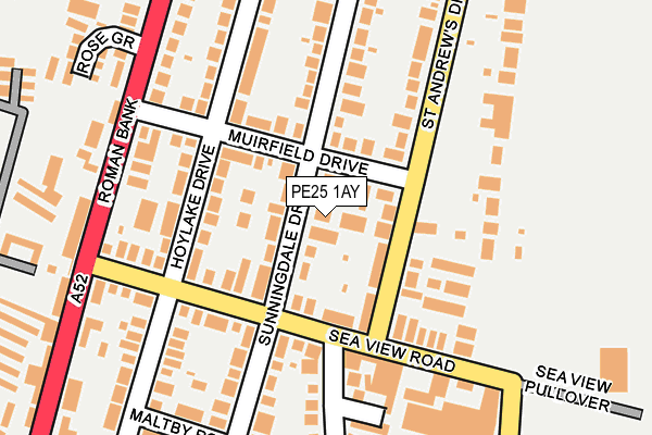 PE25 1AY map - OS OpenMap – Local (Ordnance Survey)