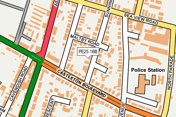 PE25 1BB map - OS OpenMap – Local (Ordnance Survey)