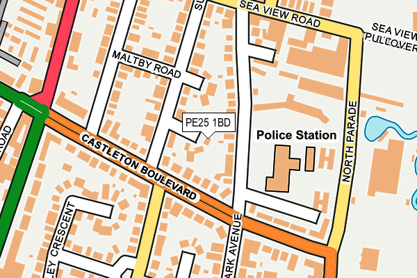 PE25 1BD map - OS OpenMap – Local (Ordnance Survey)