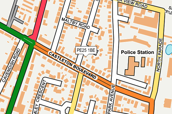 PE25 1BE map - OS OpenMap – Local (Ordnance Survey)