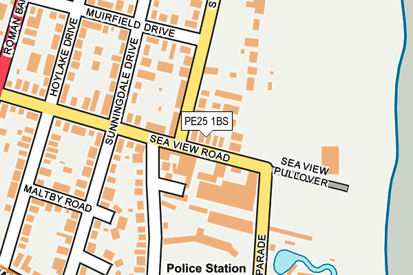 PE25 1BS map - OS OpenMap – Local (Ordnance Survey)