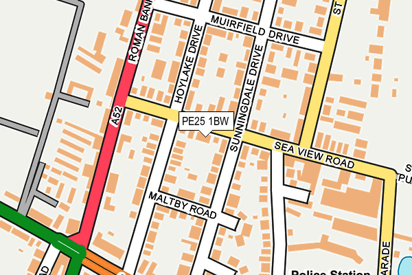 PE25 1BW map - OS OpenMap – Local (Ordnance Survey)