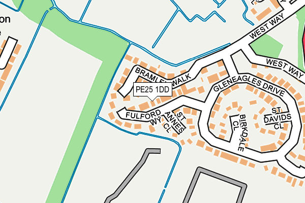PE25 1DD map - OS OpenMap – Local (Ordnance Survey)