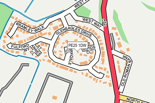 PE25 1DW map - OS OpenMap – Local (Ordnance Survey)