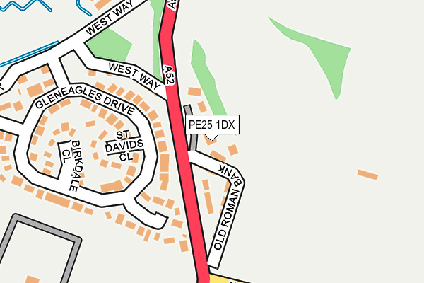 PE25 1DX map - OS OpenMap – Local (Ordnance Survey)