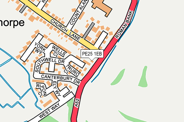 PE25 1EB map - OS OpenMap – Local (Ordnance Survey)