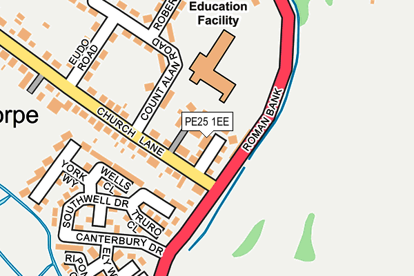 PE25 1EE map - OS OpenMap – Local (Ordnance Survey)