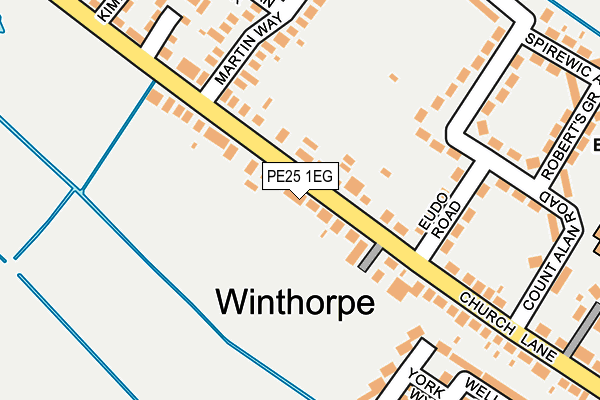 PE25 1EG map - OS OpenMap – Local (Ordnance Survey)