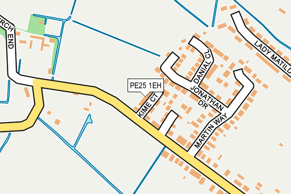 PE25 1EH map - OS OpenMap – Local (Ordnance Survey)