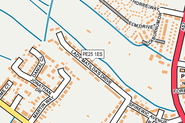 PE25 1ES map - OS OpenMap – Local (Ordnance Survey)