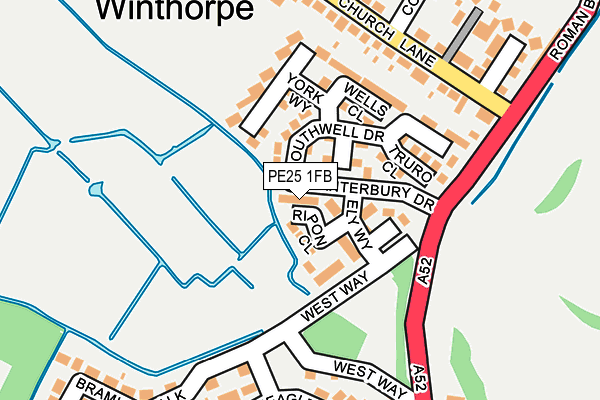 PE25 1FB map - OS OpenMap – Local (Ordnance Survey)