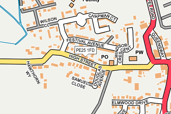 PE25 1FD map - OS OpenMap – Local (Ordnance Survey)