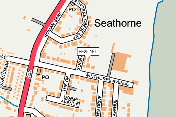 PE25 1FL map - OS OpenMap – Local (Ordnance Survey)