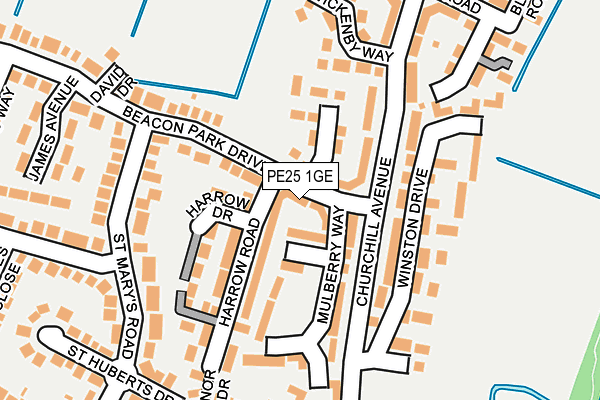 PE25 1GE map - OS OpenMap – Local (Ordnance Survey)
