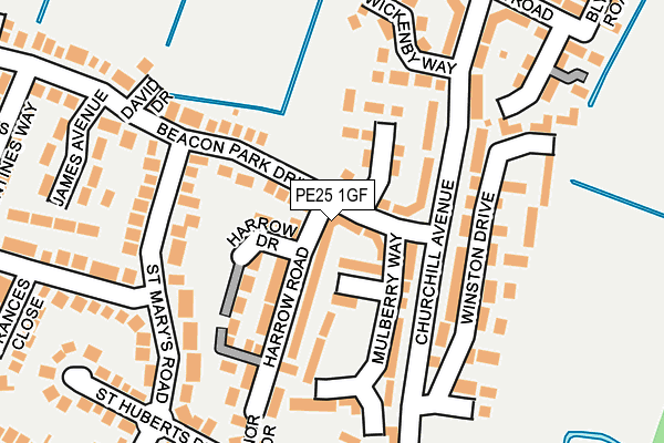 PE25 1GF map - OS OpenMap – Local (Ordnance Survey)