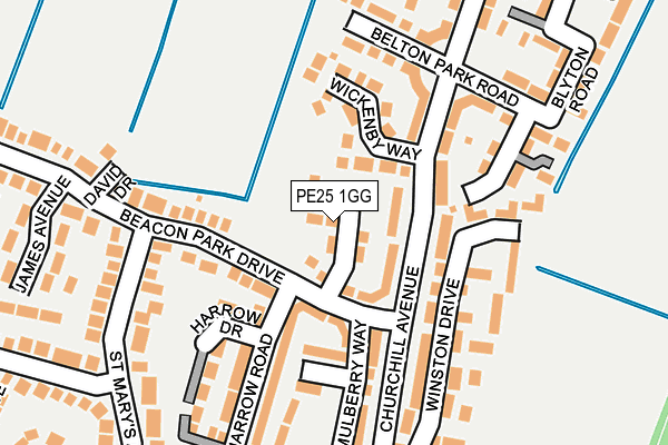 PE25 1GG map - OS OpenMap – Local (Ordnance Survey)