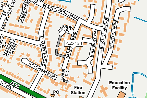 PE25 1GH map - OS OpenMap – Local (Ordnance Survey)