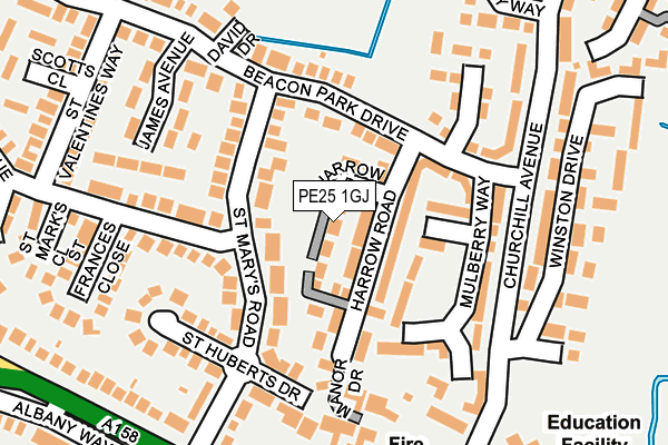 PE25 1GJ map - OS OpenMap – Local (Ordnance Survey)