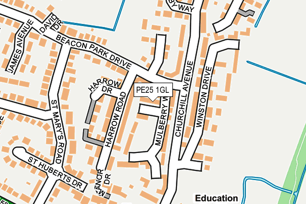 PE25 1GL map - OS OpenMap – Local (Ordnance Survey)