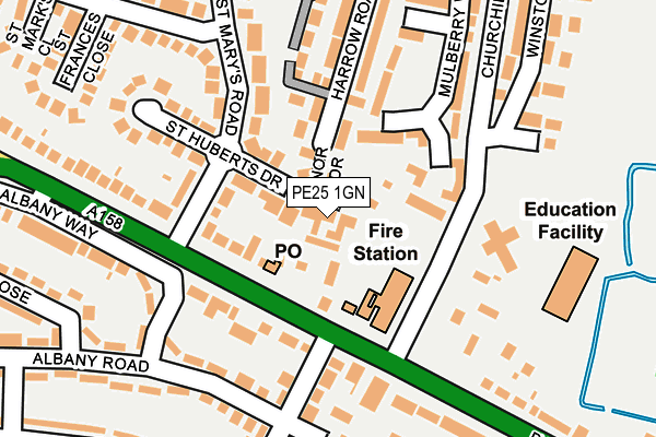 PE25 1GN map - OS OpenMap – Local (Ordnance Survey)