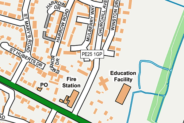 PE25 1GP map - OS OpenMap – Local (Ordnance Survey)