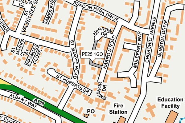 PE25 1GQ map - OS OpenMap – Local (Ordnance Survey)