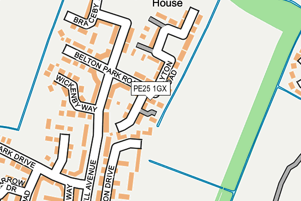 PE25 1GX map - OS OpenMap – Local (Ordnance Survey)