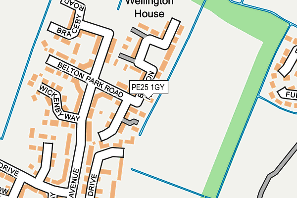 PE25 1GY map - OS OpenMap – Local (Ordnance Survey)