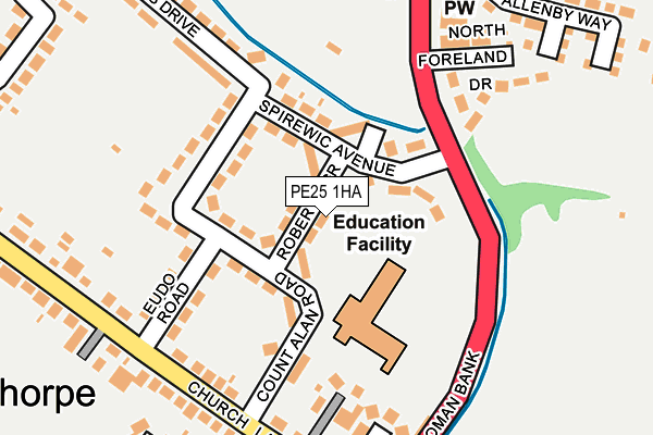 PE25 1HA map - OS OpenMap – Local (Ordnance Survey)