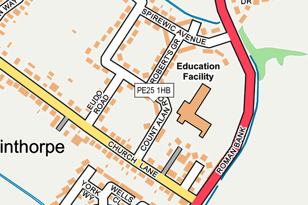 PE25 1HB map - OS OpenMap – Local (Ordnance Survey)