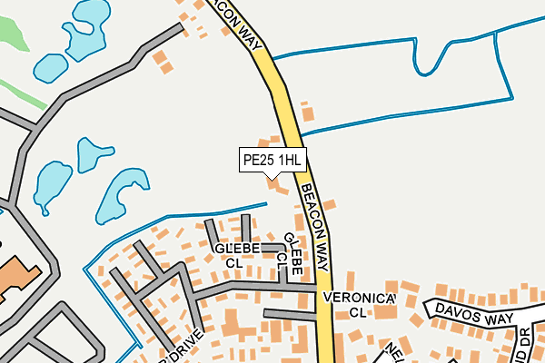 PE25 1HL map - OS OpenMap – Local (Ordnance Survey)